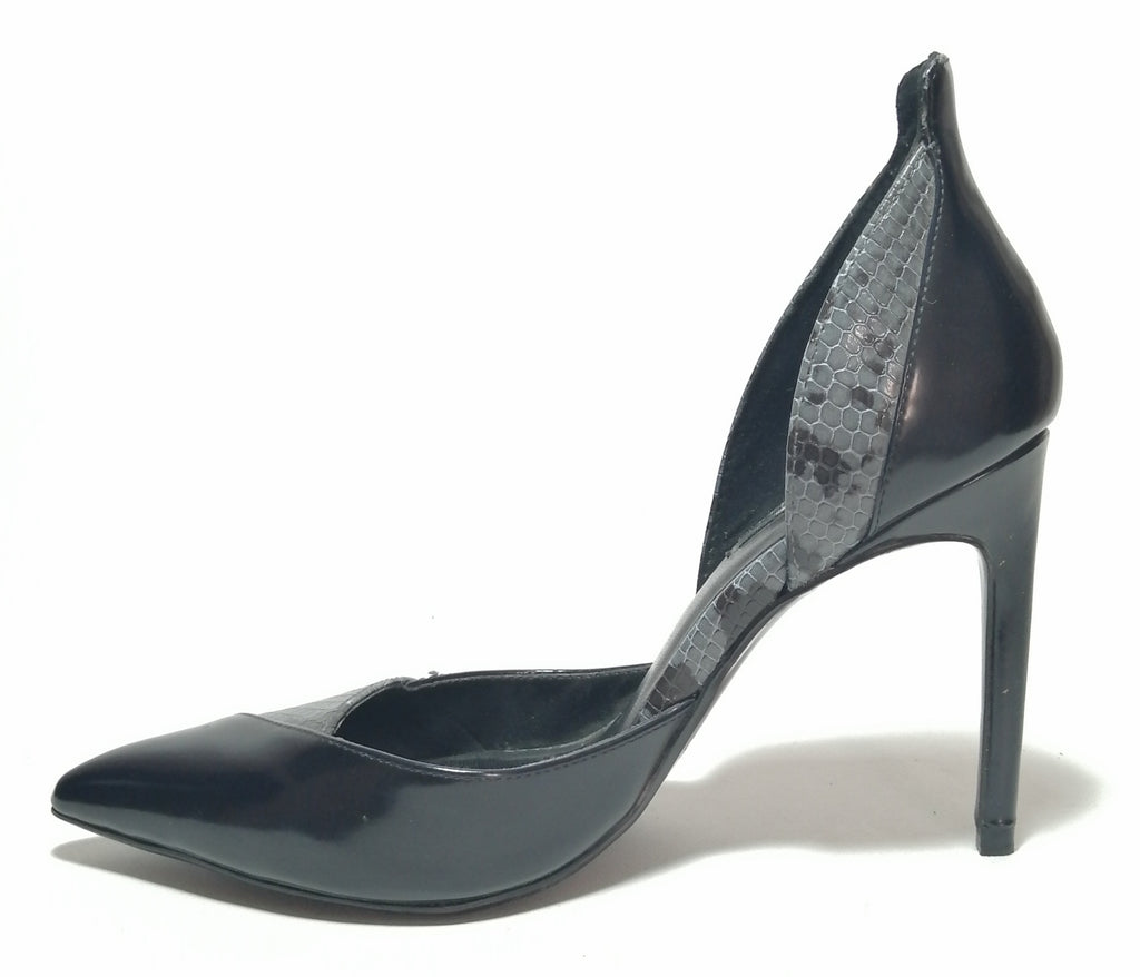 Zara Black & Grey Snakeskin Pointed Pumps