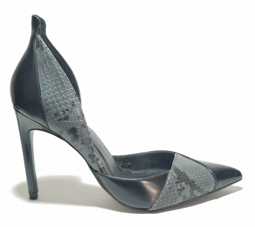 Zara Black & Grey Snakeskin Pointed Pumps