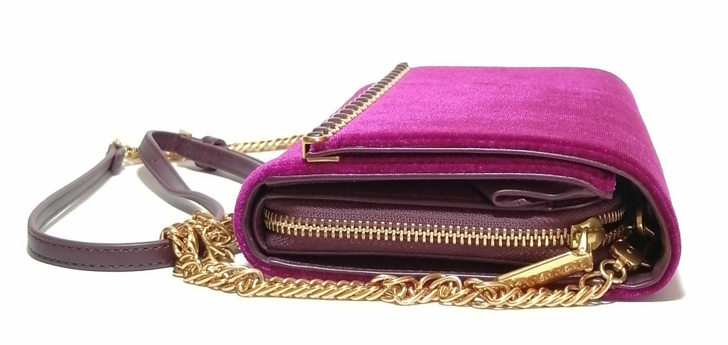Charles & Keith Magenta Velvet Clutch