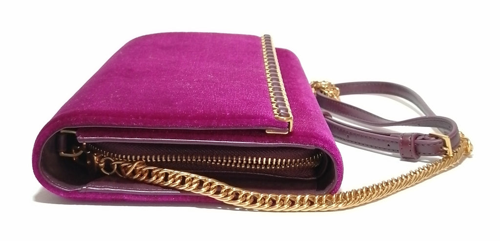 Charles & Keith Magenta Velvet Clutch