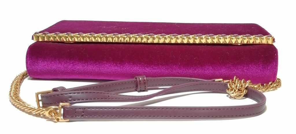 Charles & Keith Magenta Velvet Clutch
