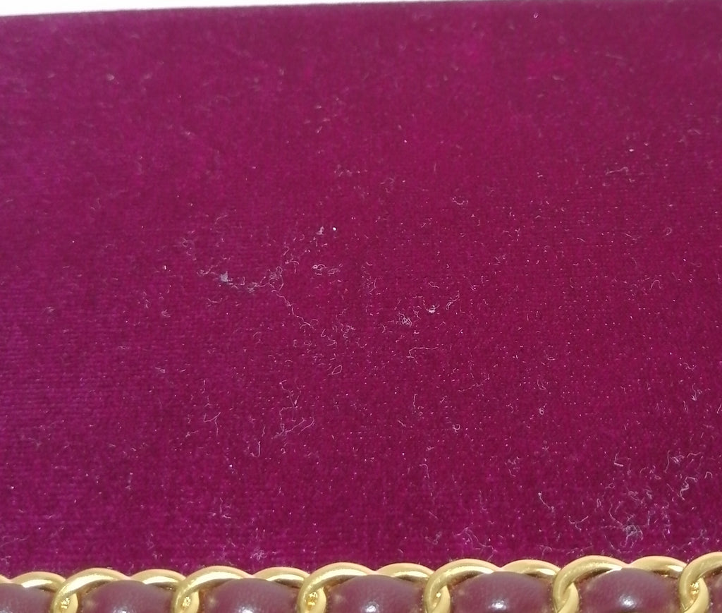 Charles & Keith Magenta Velvet Clutch