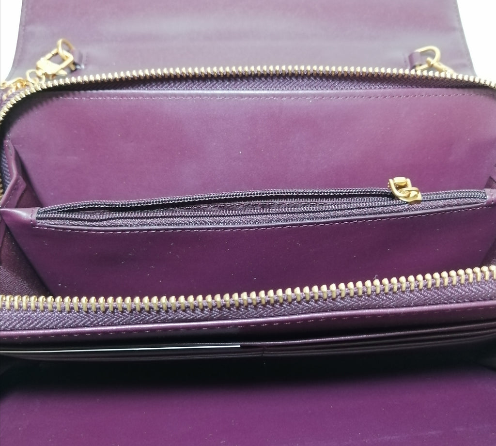 Charles & Keith Magenta Velvet Clutch
