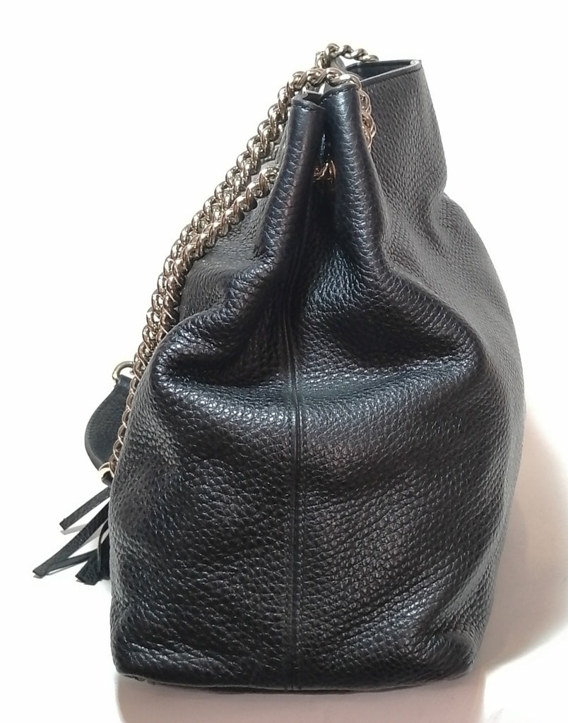 Gucci Black Leather Soho Chain Shoulder Bag