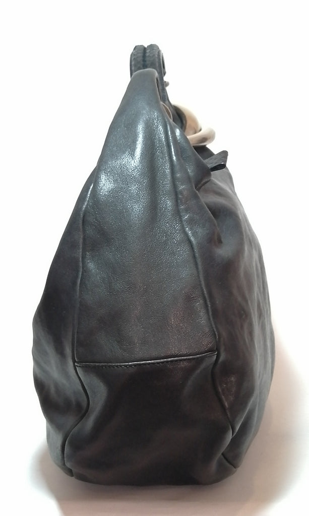 Jimmy Choo Black Leather 'Solar' Hobo Bag