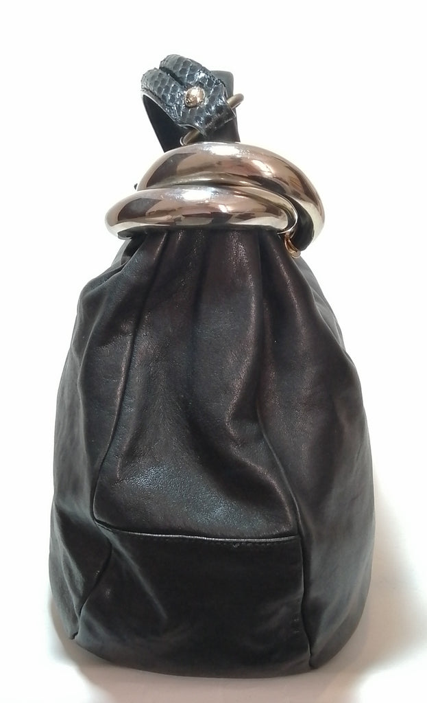Jimmy Choo Black Leather 'Solar' Hobo Bag