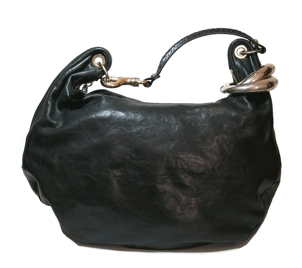 Jimmy Choo Black Leather 'Solar' Hobo Bag