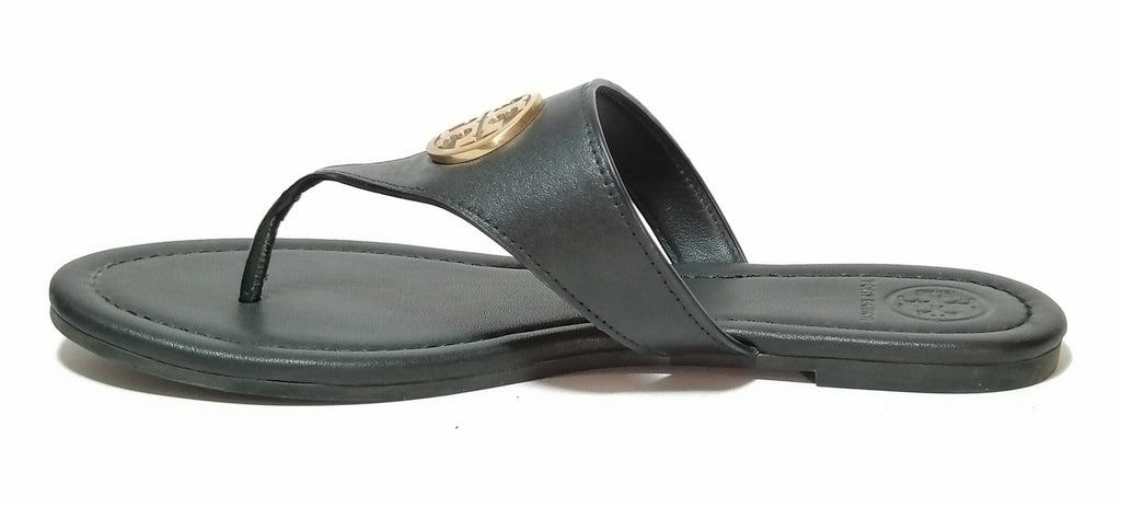 Tory Burch Black Leather Benton Thong Sandals