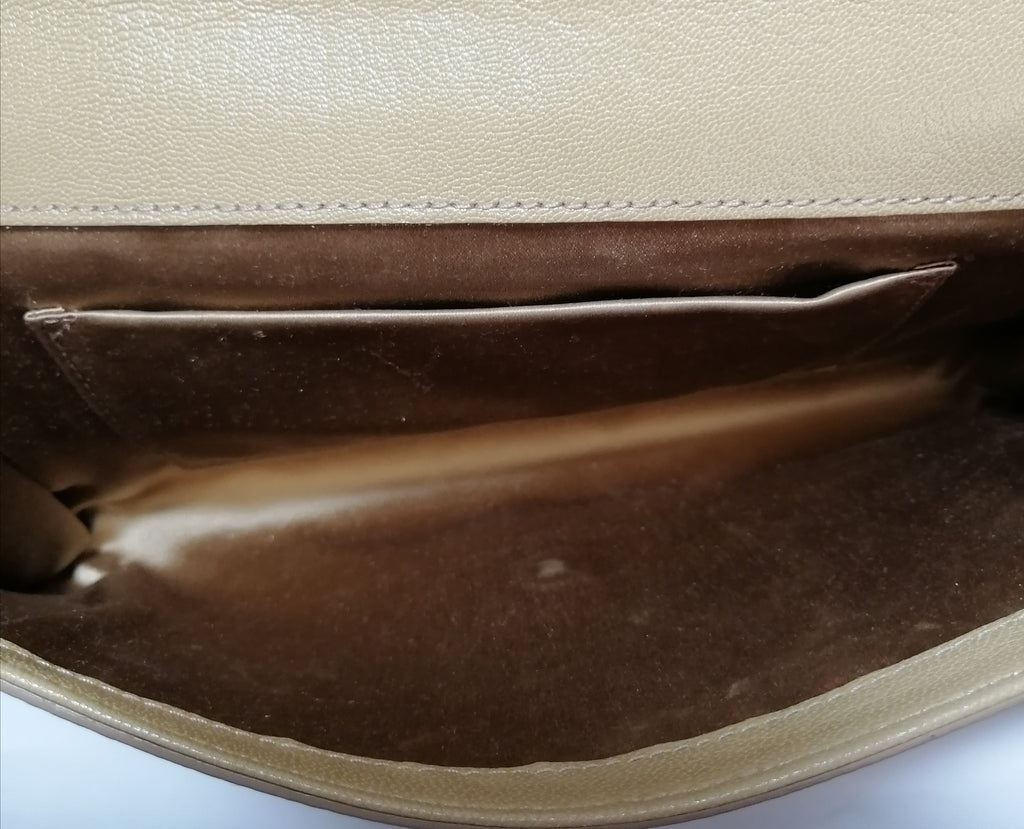 YSL Camel Leather Classic Clutch