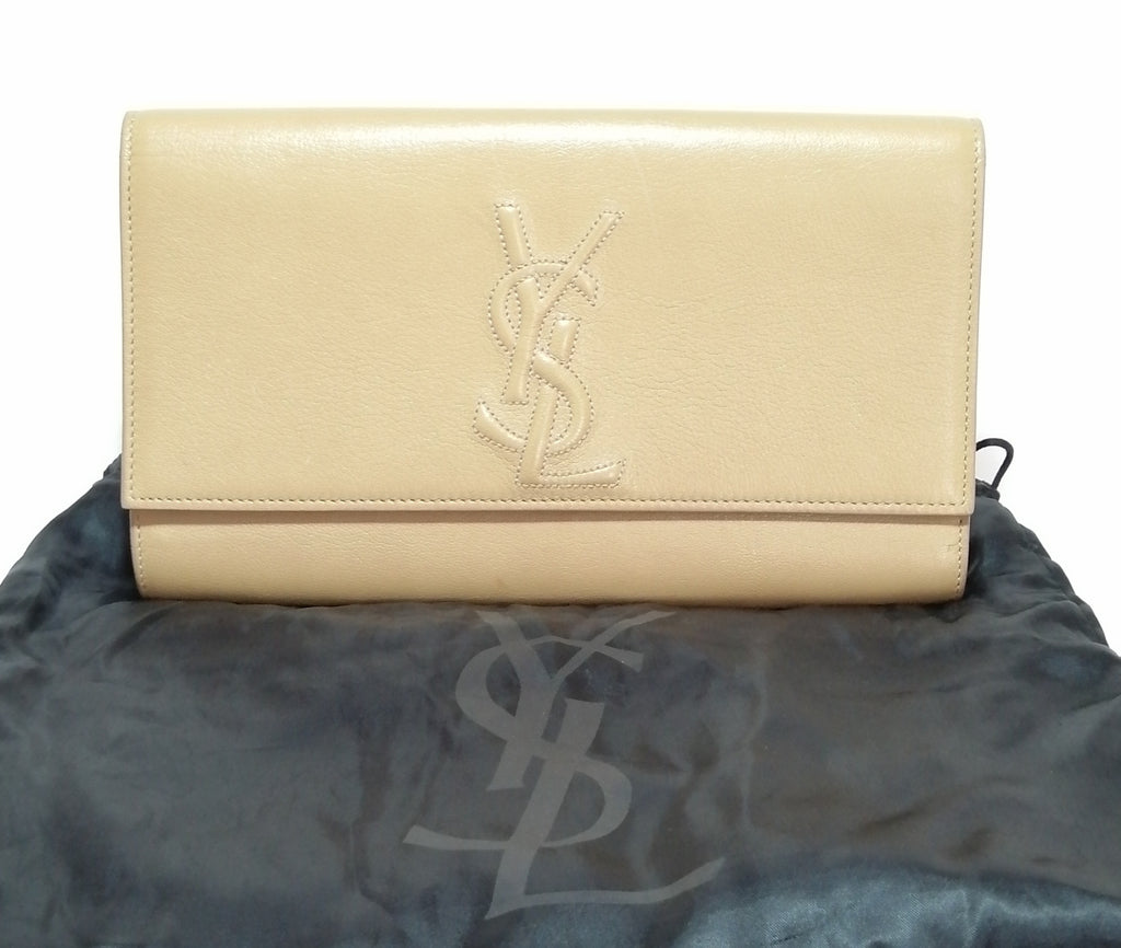 YSL Camel Leather Classic Clutch