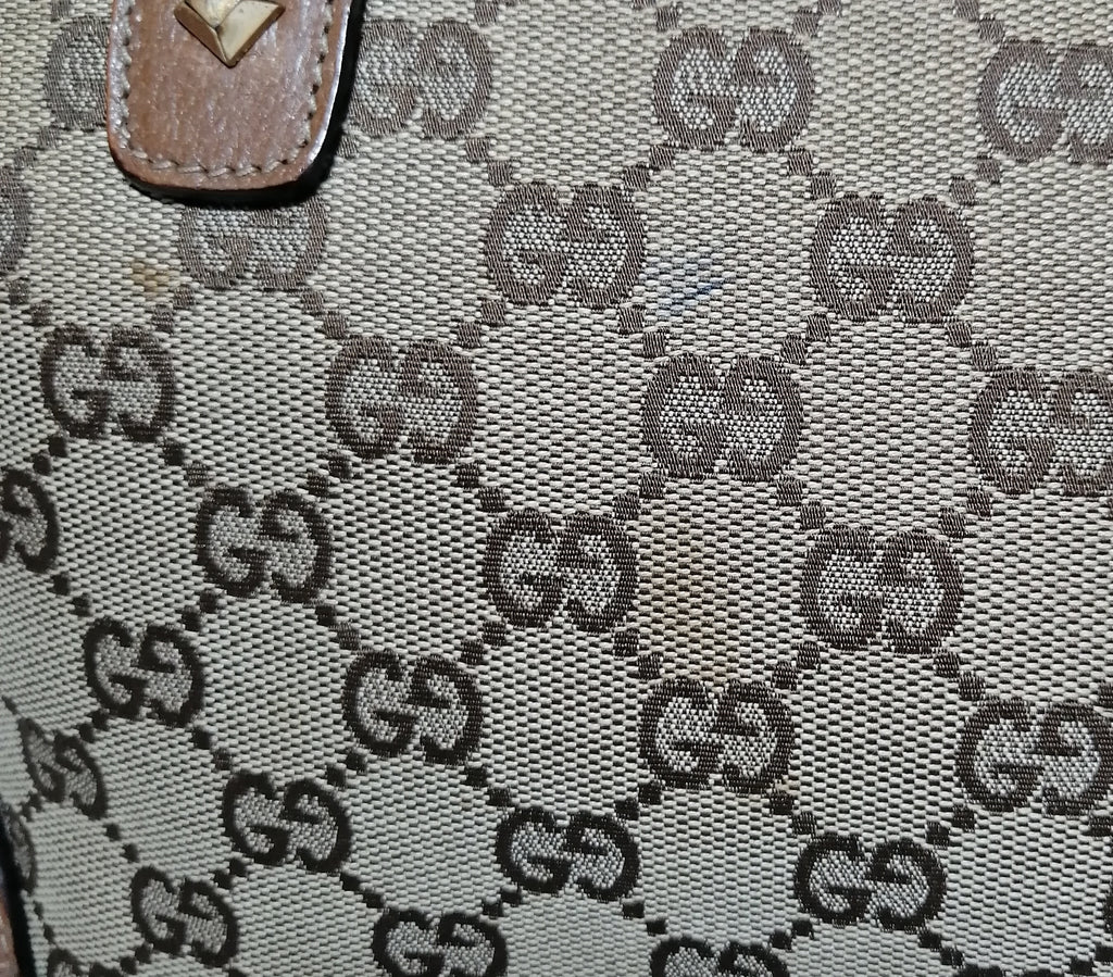 Gucci Ebony & Tan Monogram Tote