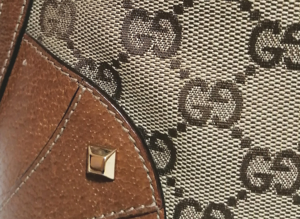 Gucci Ebony & Tan Monogram Tote