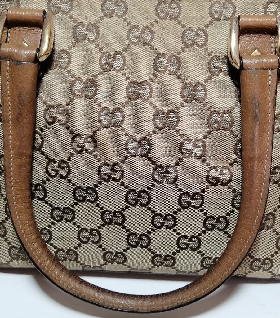 Gucci Ebony & Tan Monogram Tote