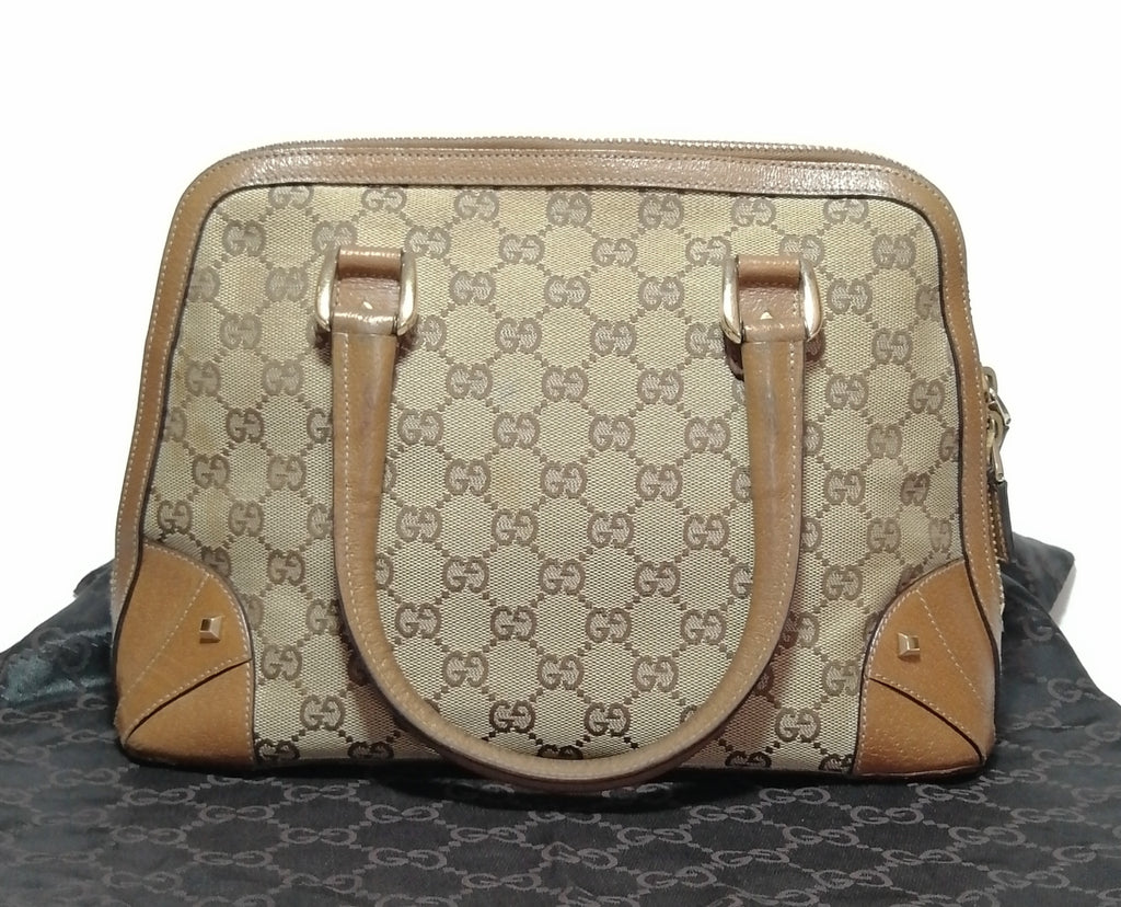 Gucci Ebony & Tan Monogram Tote