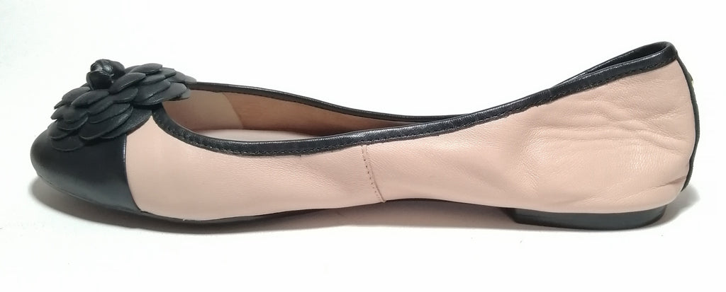DUNE 'Haeley' Pink Corsage Leather Ballet Flats