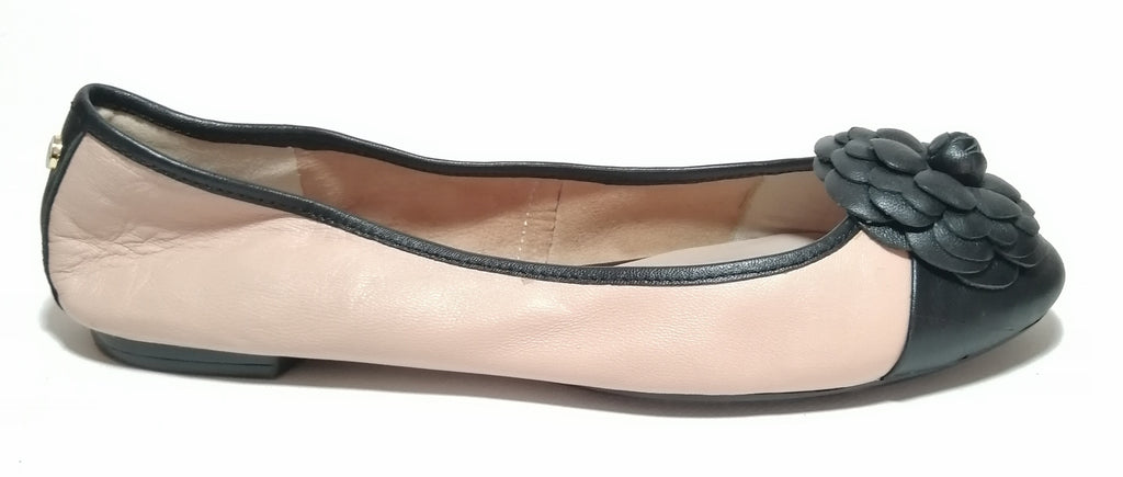 DUNE 'Haeley' Pink Corsage Leather Ballet Flats