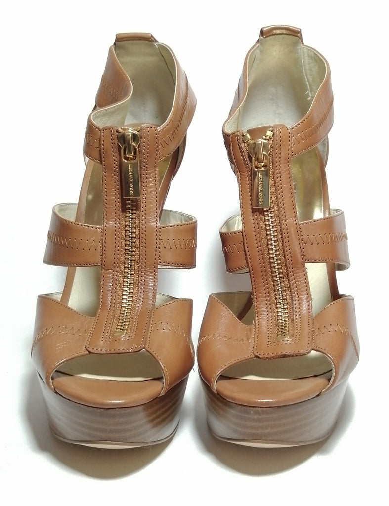 Michael Kors Tan Zip Berkley Heels