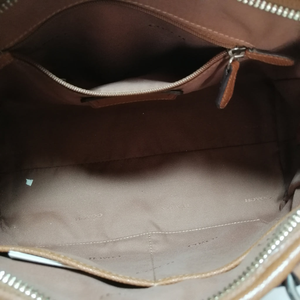 Coach Tan Pebbled Leather Satchel