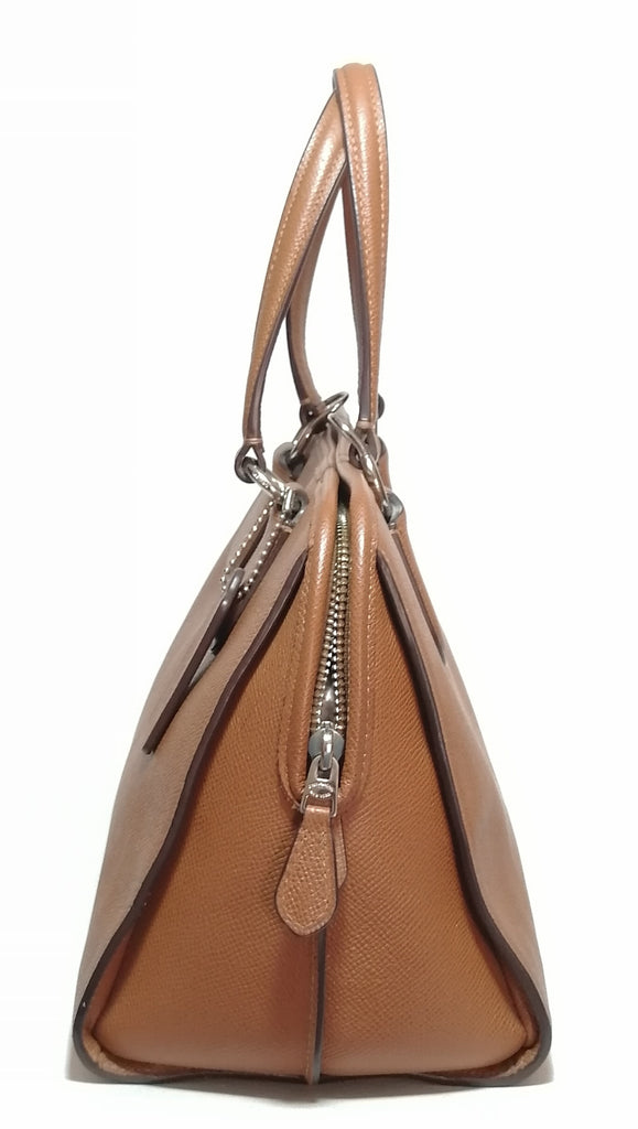 Coach Tan Pebbled Leather Satchel
