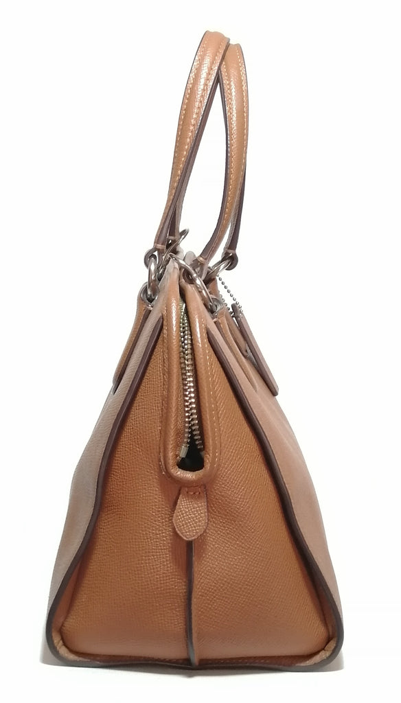 Coach Tan Pebbled Leather Satchel