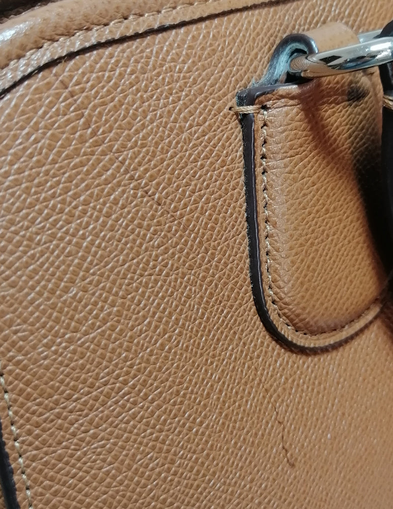 Coach Tan Pebbled Leather Satchel
