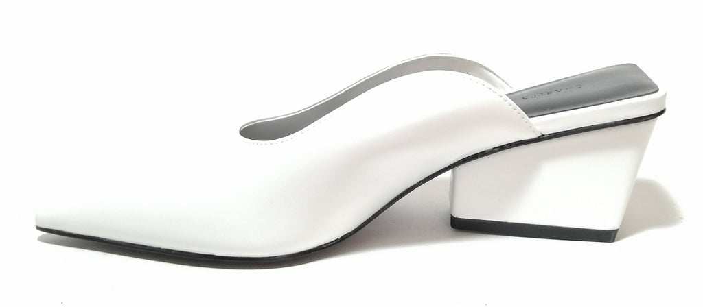 Charles & Keith White Pointed Mules
