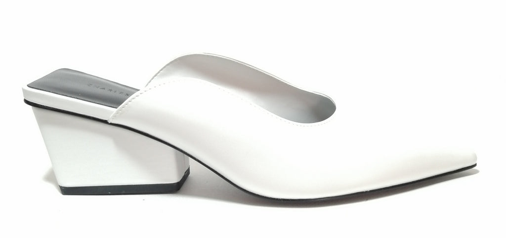 Charles & Keith White Pointed Mules