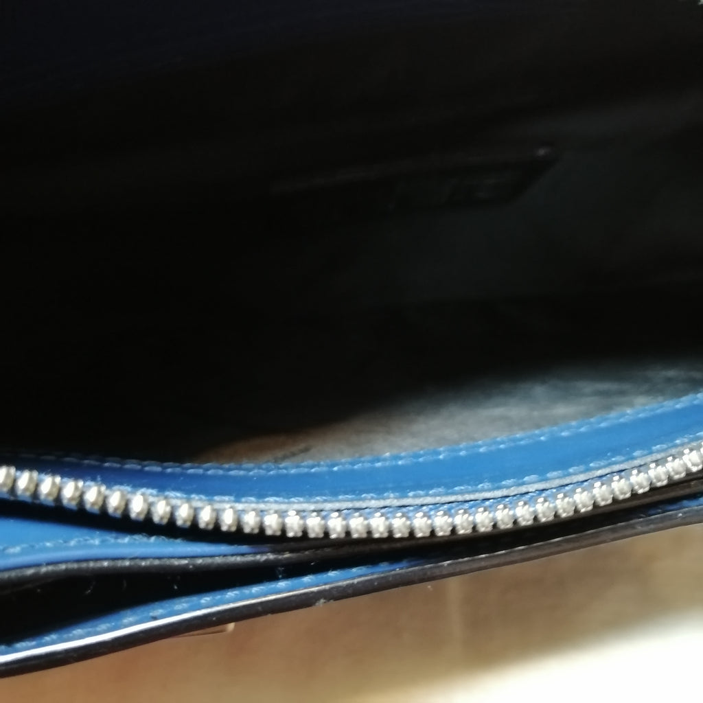 Salvatore Ferragamo Vintage Blue Leather Shoulder Bag
