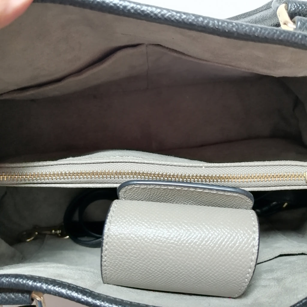 Coach Beige & White Leather Tote