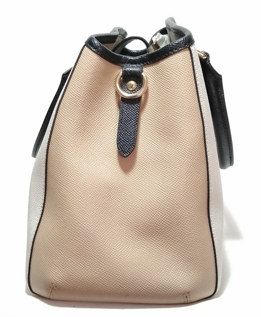 Coach Beige & White Leather Tote