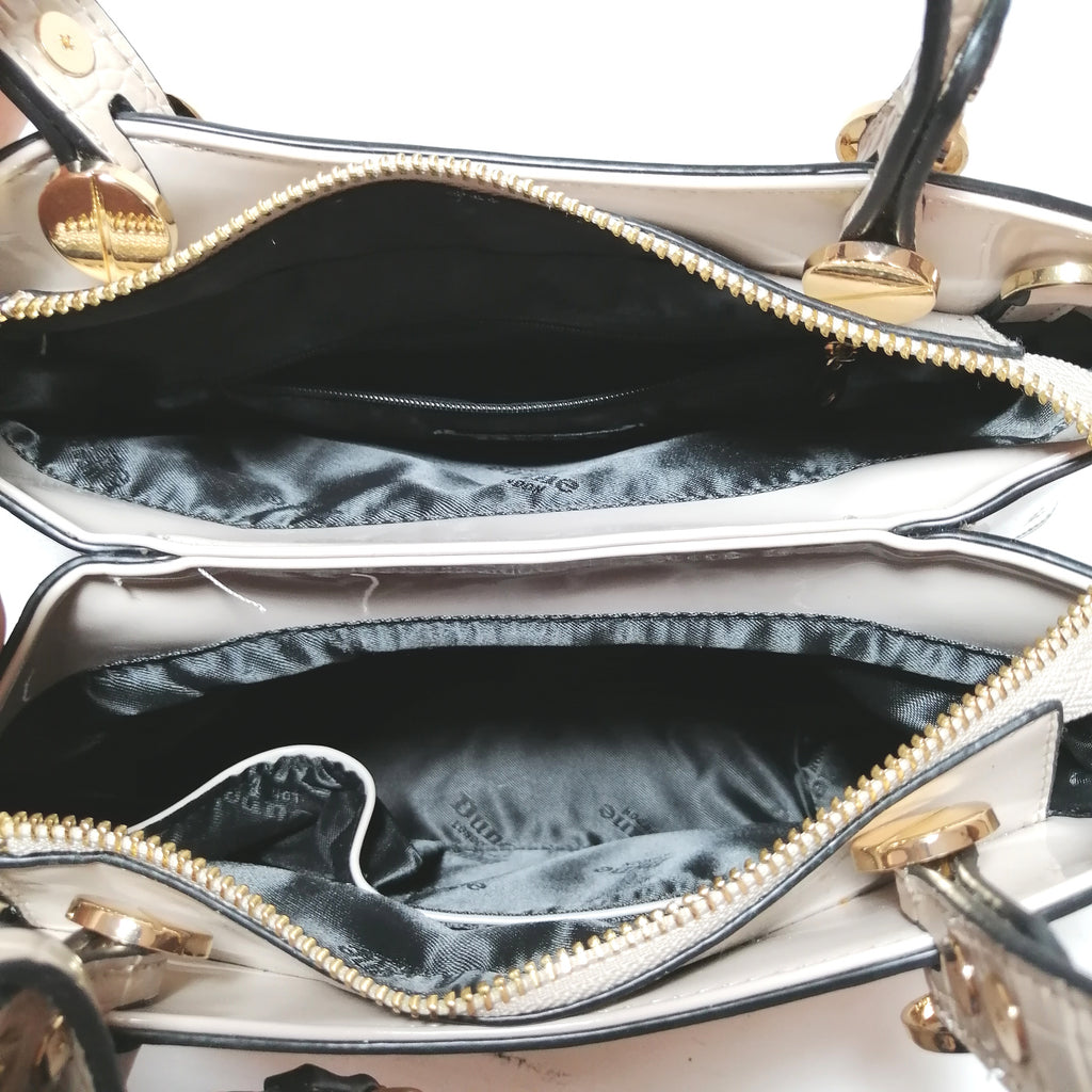 DUNE Taupe Patent 'DINIDIMOGEN' Satchel