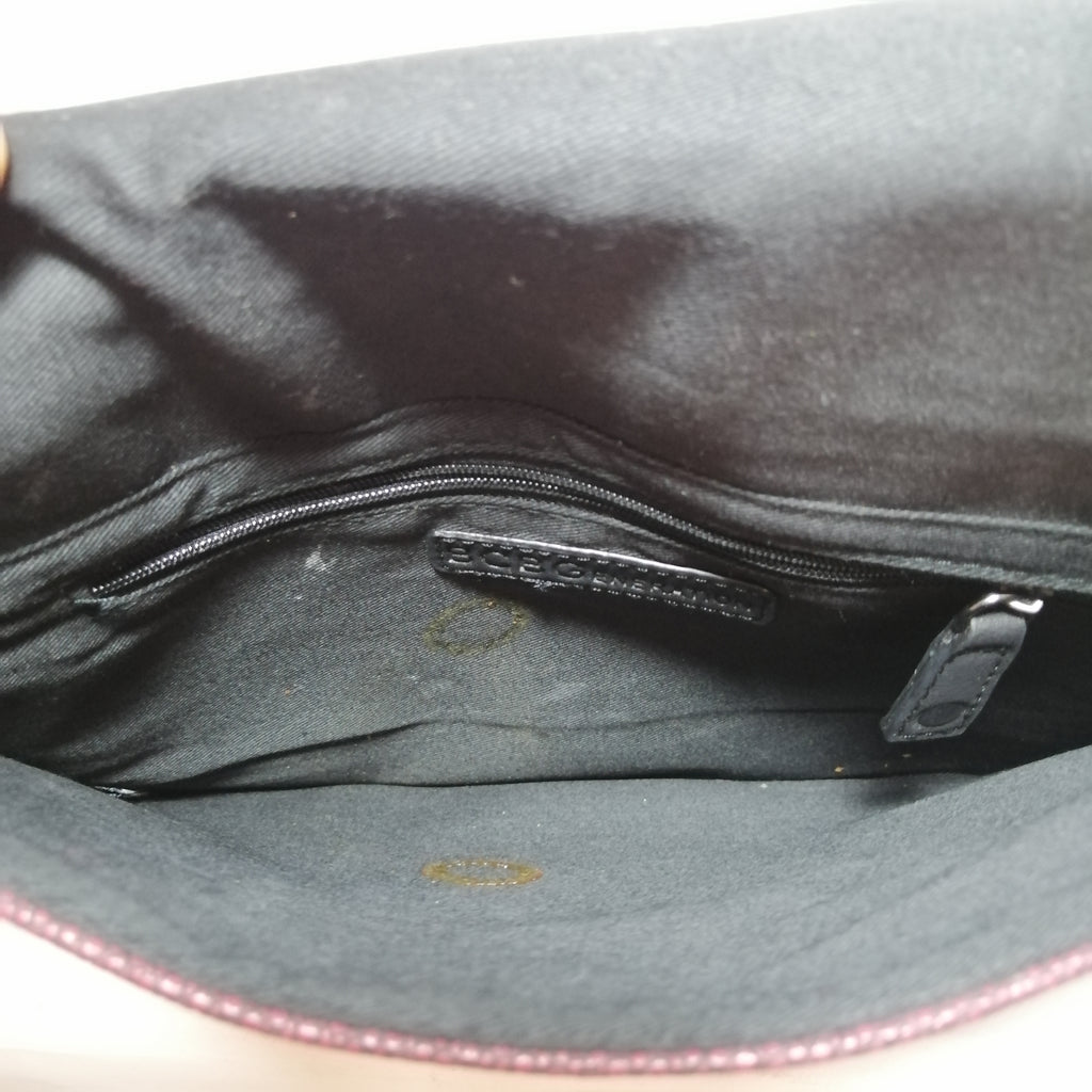 BCBGeneration Evergreen Maroon Vegan Leather Pebbled Clutch