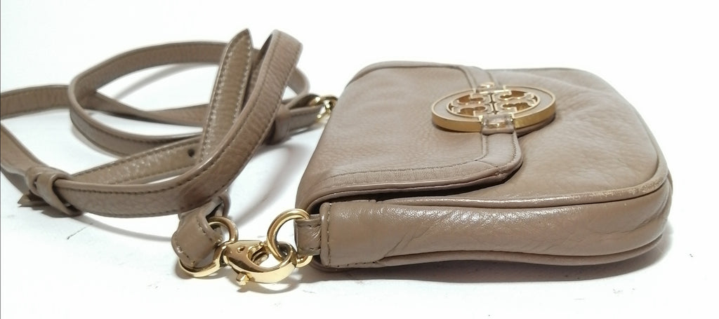 Tory Burch REVA Beige Leather Mini Crossbody Bag