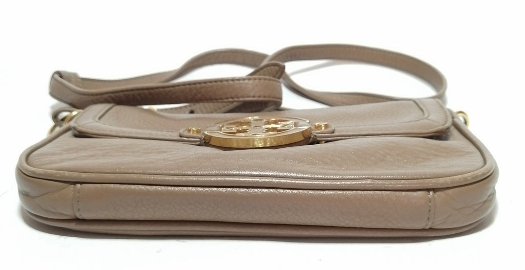 Tory Burch REVA Beige Leather Mini Crossbody Bag