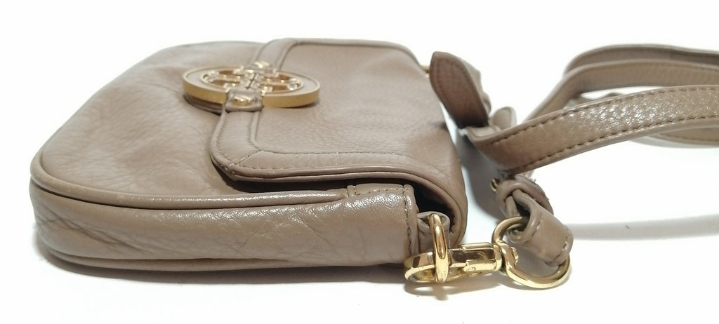 Tory Burch REVA Beige Leather Mini Crossbody Bag