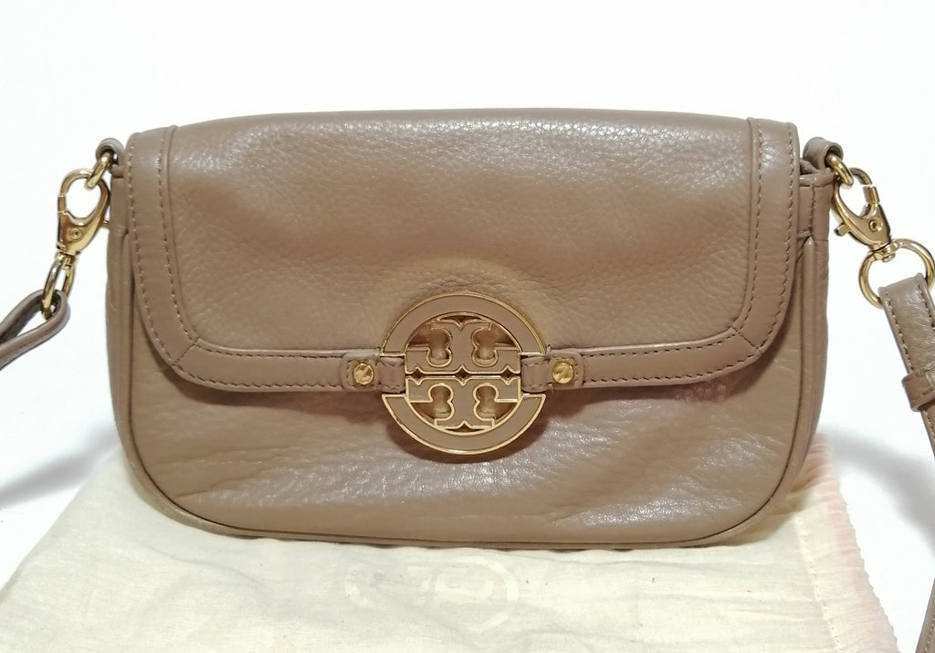 Tory Burch REVA Beige Leather Mini Crossbody Bag