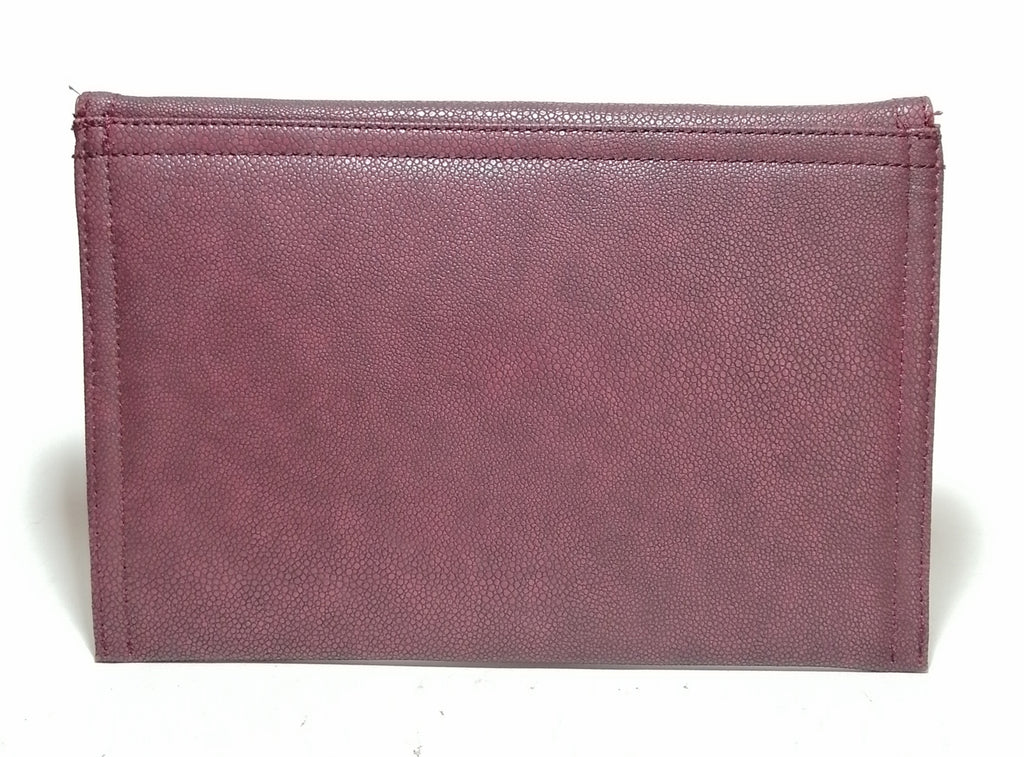 BCBGeneration Evergreen Maroon Vegan Leather Pebbled Clutch