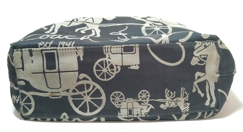 Coach Horse & Carriage Black Canvas Printed Tote