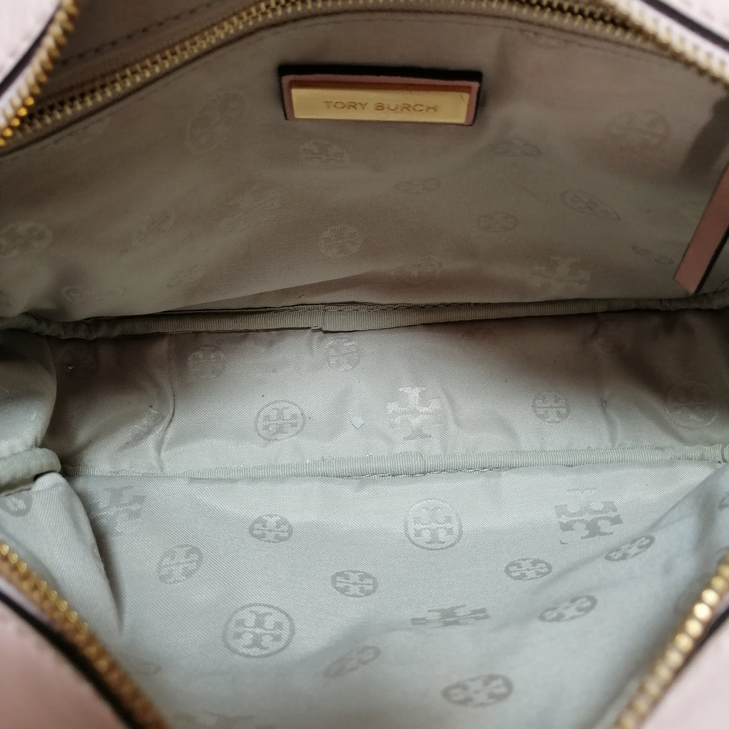 Tory Burch Alexa Pink Quartz Leather Camera Bag