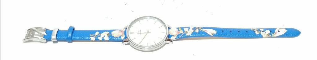 Ted Baker Blue Floral Leather Strap Watch