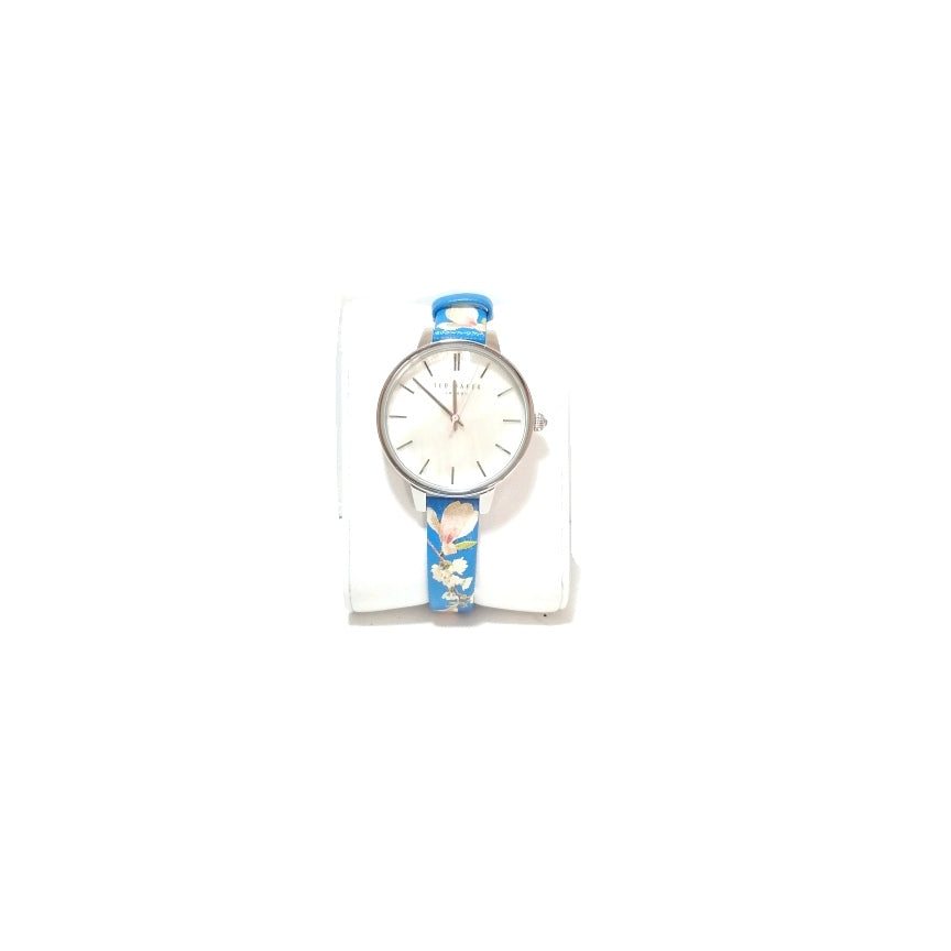 Ted Baker Blue Floral Leather Strap Watch