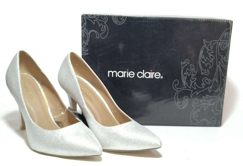 Marie Claire Silver Glitter Pointed Pumps