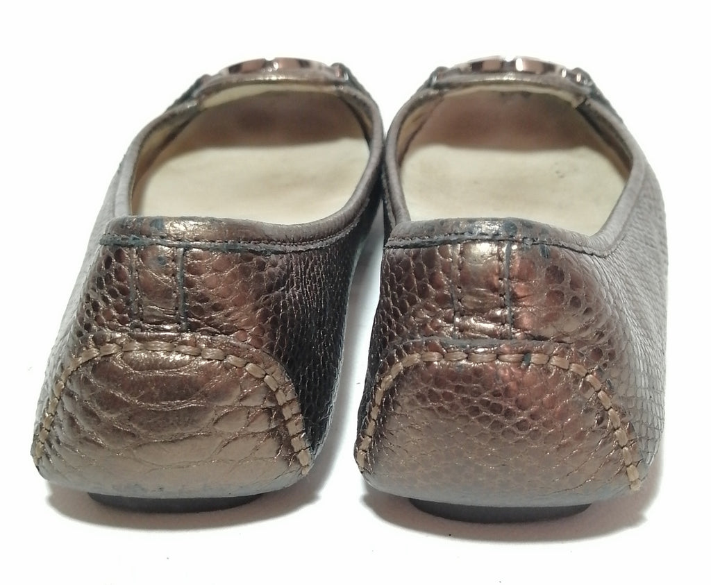 Michael Kors Bronze Snakeskin Loafers