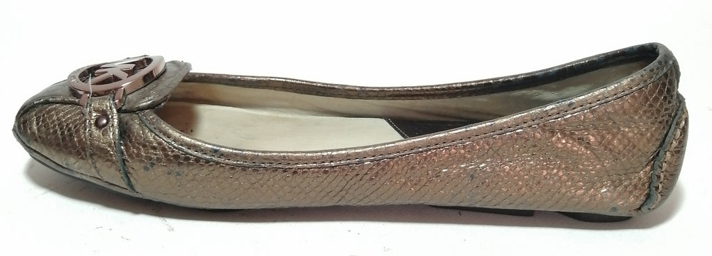 Michael Kors Bronze Snakeskin Loafers