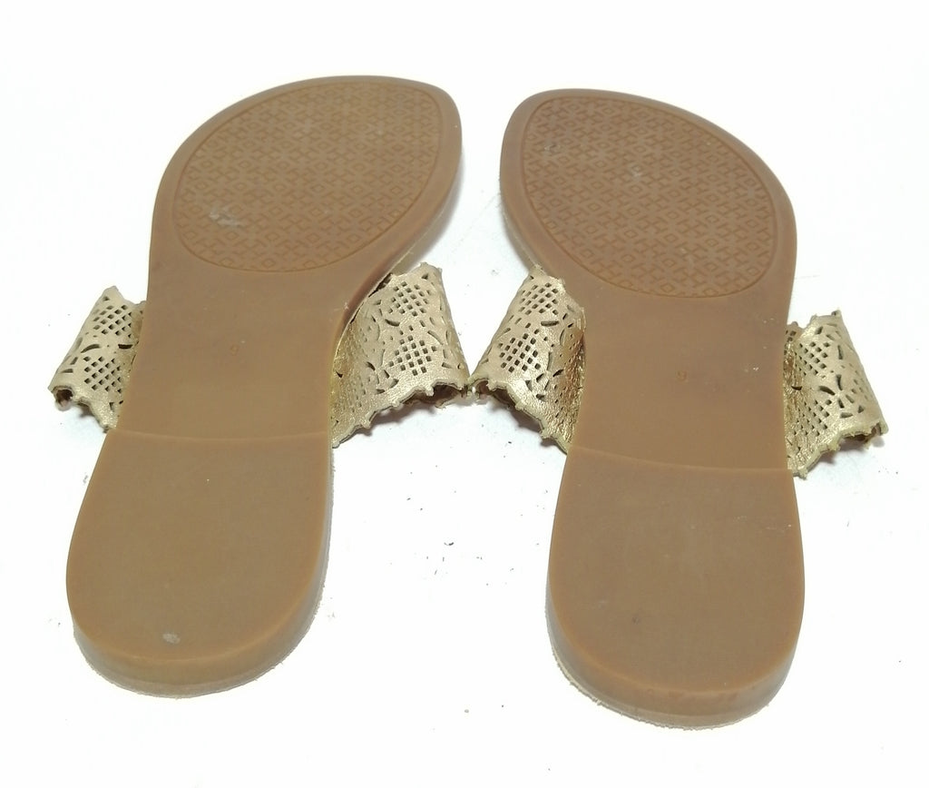 Tory Burch Roselle Gold Laser Cut Sandals