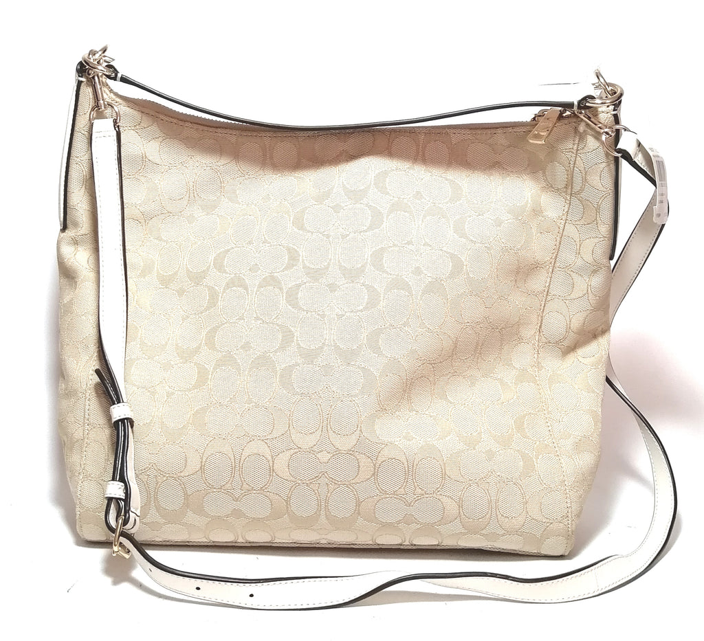 Coach Beige Monogram Signature Hobo Bag