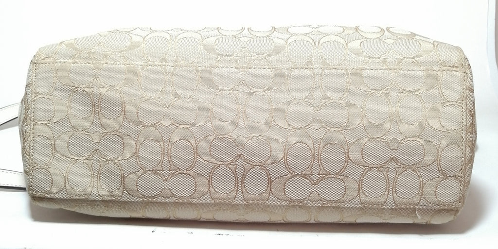 Coach Beige Monogram Signature Hobo Bag