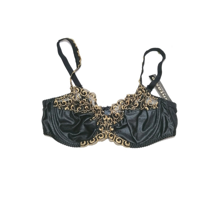 Fantasia Black & Gold Lace Bra | Brand New |