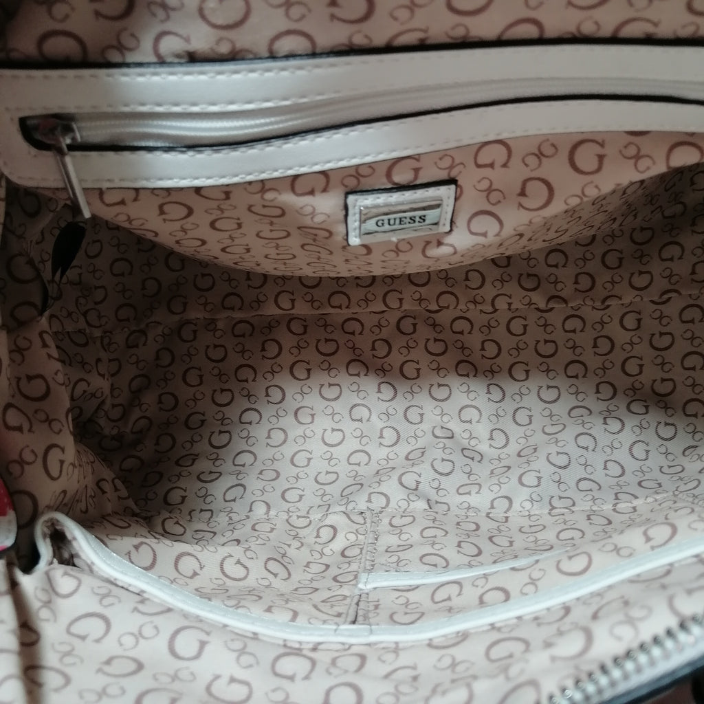 Guess Red & White Floral Satchel