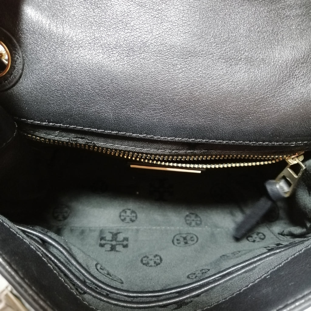 Tory Burch Black Quilted Leather Shoulder Bag | Gently Used |